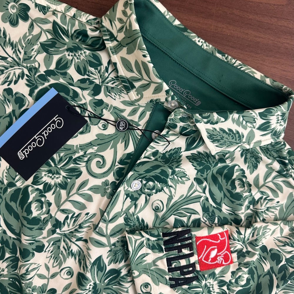 Good Good Golf Throwback Polo Shirt NFL PA Mens Large Green Floral